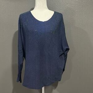 Vila Milano Oversized Sparkle Embellished Sweater L